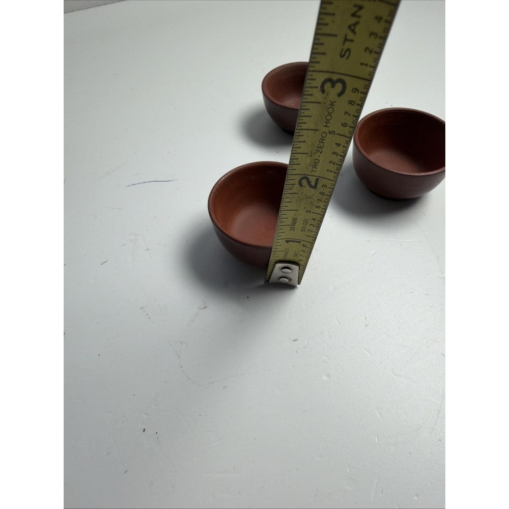 Miniature Clay Teapot small set Of 6 marked - Picture 6 of 9